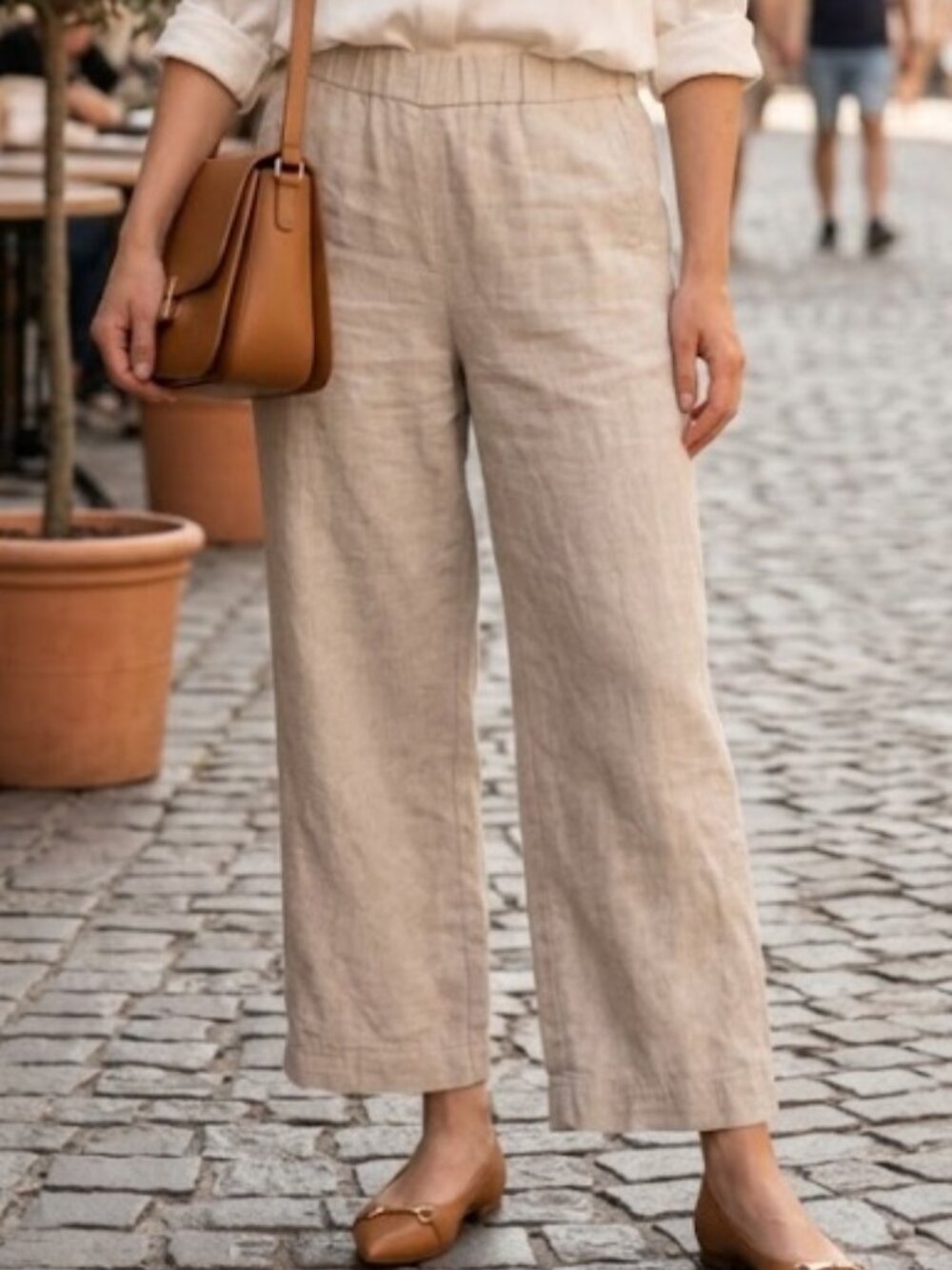J. Jill 100% Linen Cropped Pants Small Petite